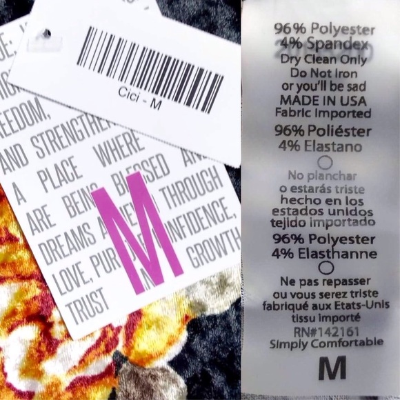 LuLaRoe Cici Mermaid Dress Medium Black Floral - Picture 4 of 6